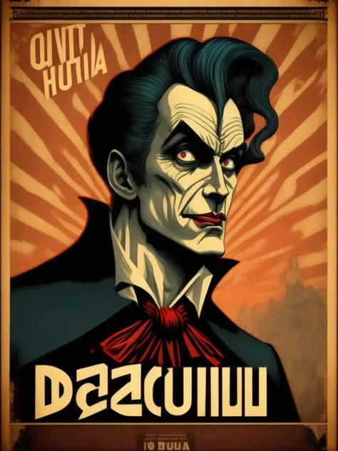 <lora:ButcherBilly:1>a propaganda poster for Count Dracula