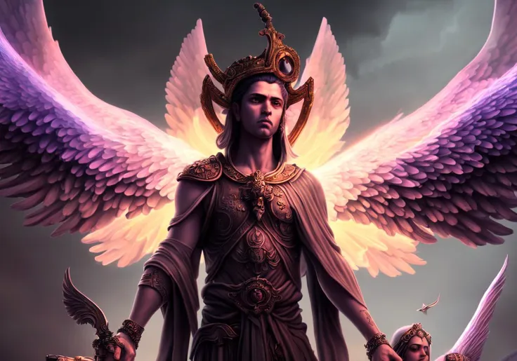 textless, best quality, War in Heaven (serphm:1.3) Archangel holding god Weapon, battling demons in another world, ggffff666666