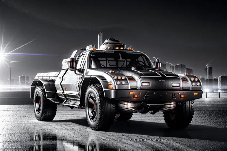 raw, scifi (color chrome silver-black:1.3) (hovercraft|truck:1.3) cyberpunk city highway, <lyco:TruckMaker:0.85> cinematic, volumetric lights,
<lyco:tatra148-loha:0.1> <lora:entropy-alpha:0.07>