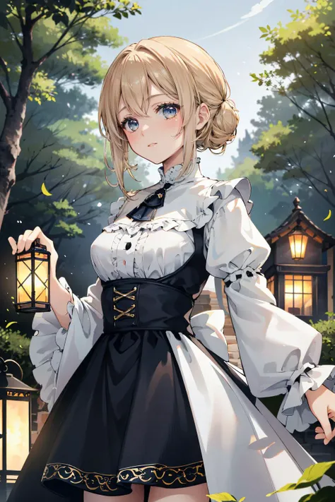 ((ultra detailed, masterpiece, absurdres))
 <lora:PEmilie:0.9>
PEmilie, 1girl, solo, blonde hair, blue eyes, exploring an enchanted forest, with a glowing lantern, surrounded by mythical creatures