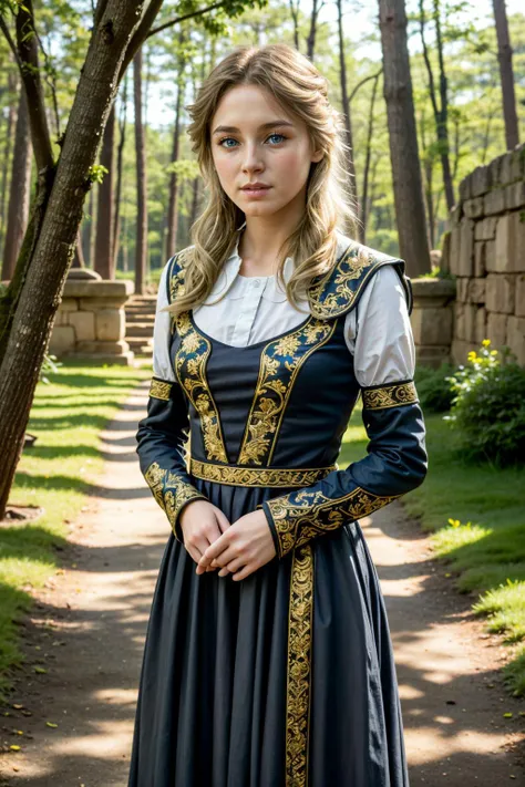 ((ultra detailed, masterpiece, absurdres))
<lora:PEmilie:0.9>
PEmilie, 1girl, solo, blonde hair, blue eyes, Deep in a mystical forest, surrounded by ancient ruins, wearing an ethereal, flowing gown, with arms folded