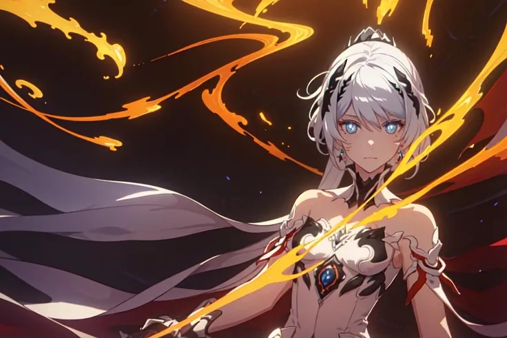 <lora:kiana_xinyan:1>blue eyes, white hair, flaming eye, masterpiece, best quality,, (perfect body),(fine and beautiful detailed skin:1.1),(shiny skin:1.1),(Oil highlights:1.1),(seductive), high-key and low-variance brightness scale,soft light,light and dark interlaced, 1girl,looking at viewer