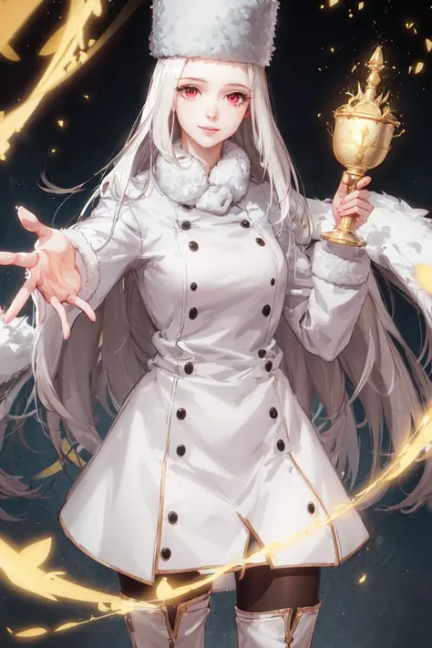 <lora:CHAR-Irisviel:1> irisviel_von_einzbern, long_hair, pantyhose, thighboots, coat, fur hat,
smashing, holy_grail_\(fate\), smile,, (masterpiece:1.3), (best_quality:1.3), (ultra_detailed:1.3), 8k, extremely_clear, realism, (ultrarealistic:1.3),, insane details, intricate details, hyperdetailed, ultra detailed, extreme detailed, highest detailed, high_detail, colorful, beautiful, hdr, photorealistic, highres, ultra_high_res, photography, aesthetic, extremely_delicate,, 1girl, solo, wide_shot,