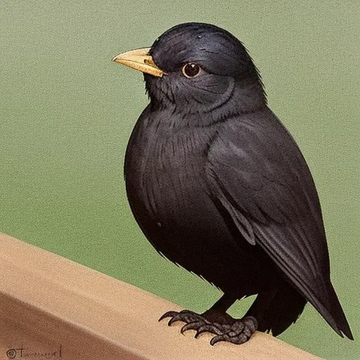 eurasian blackbird, turdus merula, <lora:eurasian blackbird-000008:0.5>