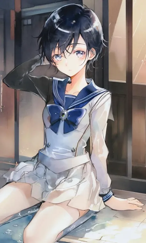 amanoakira2023, 8k, uhd, trending on arstation, best quality, masterpiece, watercolor \(medium\), sailor moon