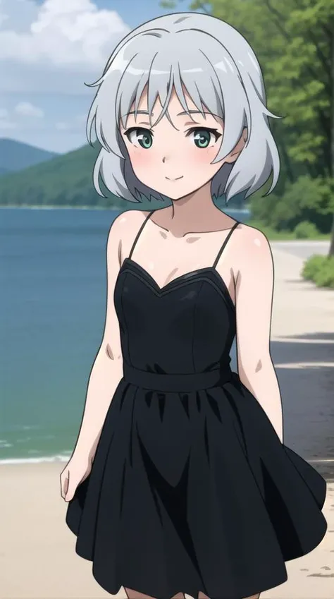 masterpiece, best quality,
sanya v. litvyak, 1girl, light blush, smile,
sundress, black dress,
outdoors, lake,
<lora:strike-witches-501st-sanya-v-litvyak:0.8>