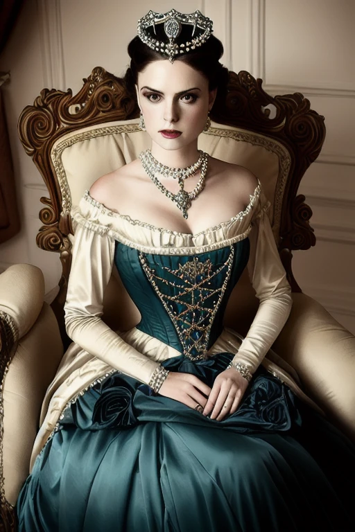 A stunning color portrait photograph of a beautiful woman Style-Princess:0.5 in a victorian era castle, a crown on her head, highly detailed <lora:gothicNoir_gothicNoir:0.5>