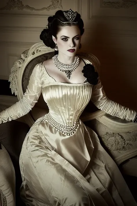 A stunning color portrait photograph of a beautiful woman Style-Princess:0.1 in a victorian era castle, a crown on her head, highly detailed  <lora:gothicNoir_gothicNoir:0.9>