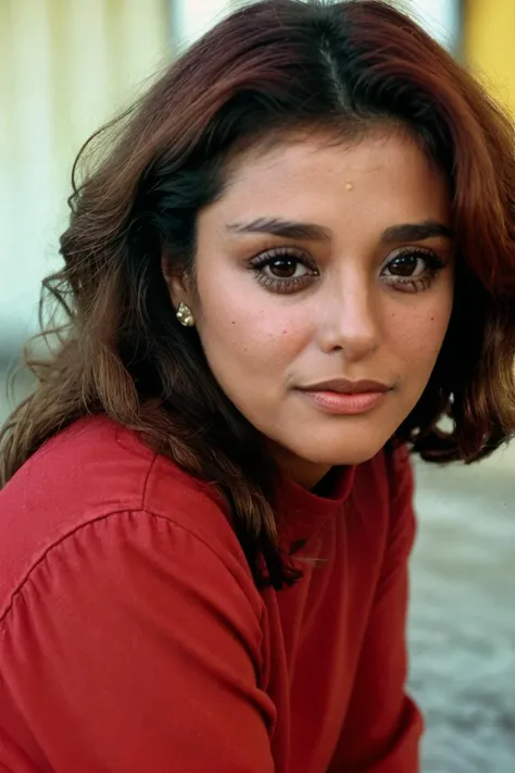 [face closeup of: : 0.25] lcmndz wearing red clothes, 35mm lens, <lora:LcMndz_v1_5_locon_64_64:1>