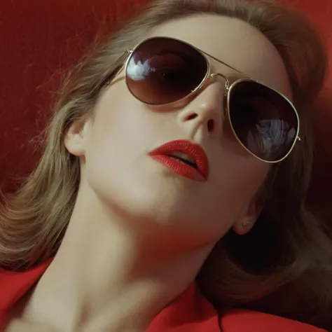 cinematic film still of <lora:Cinematic Vintage Hollywood Film Style:1>
a woman sitting on a red couch wearing sunglasses Cinematic Vintage Hollywood Film Style, shallow depth of field, vignette, highly detailed, high budget, bokeh, cinemascope, moody, epic, gorgeous, film grain, grainy