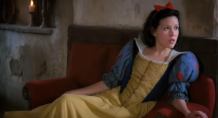 cinematic film still of  <lora:Cinematic Vintage Hollywood Film Style:0.5> sharp detailed, Cinematic Vintage Hollywood Film Style
 <lora:Snow White v3:1>
Snow White a full shot of a woman in a dress is sitting on a couch in middle ages In 1500s 15th Century, shallow depth of field, vignette, highly detailed, high budget, bokeh, cinemascope, moody, epic, gorgeous, film grain, grainy
