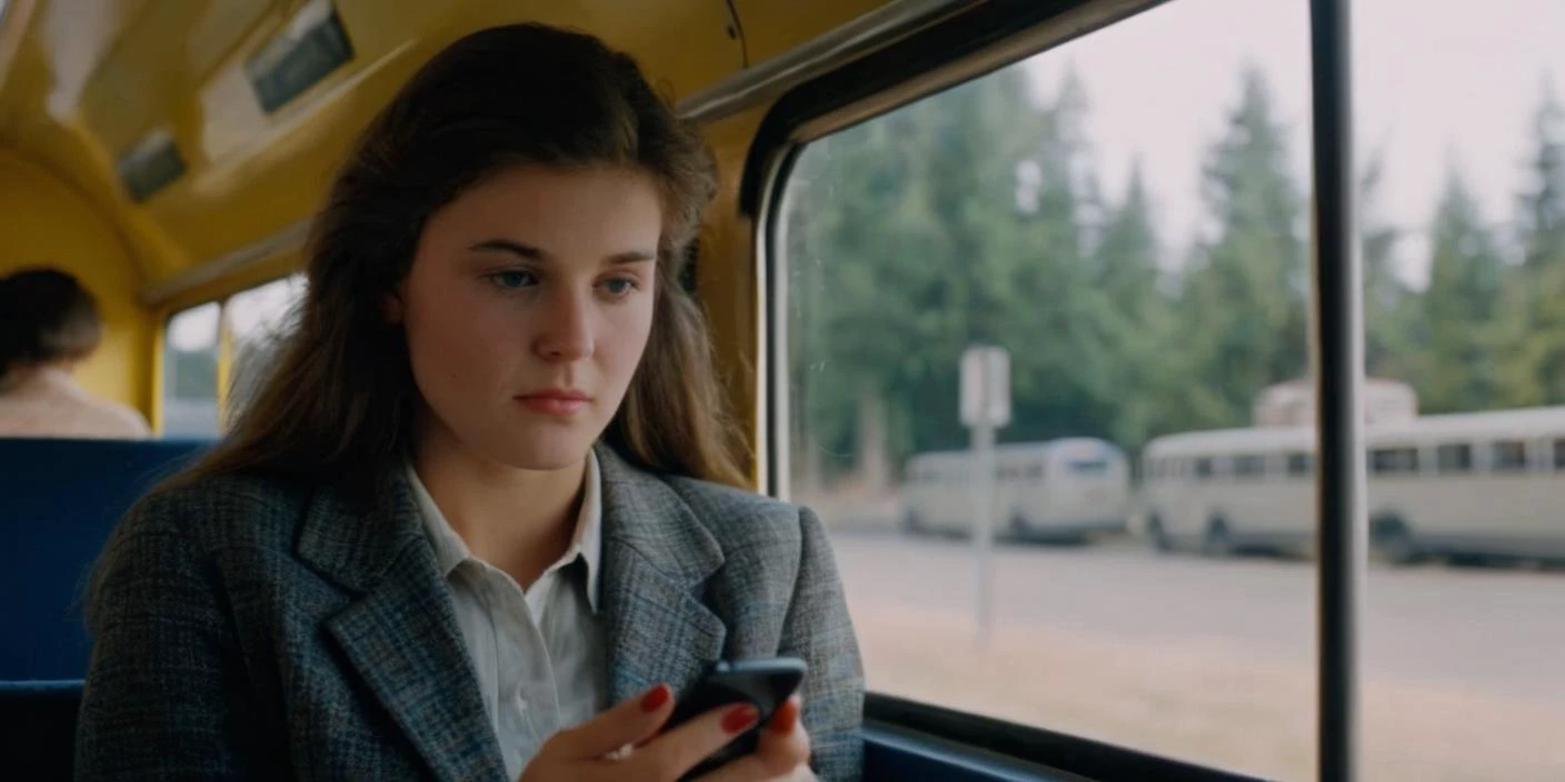 cinematic film still of <lora:cinematic vintage film:1.2>
Diffused Light fill light
1987
a young woman sitting in a bus looking at her cell phone cinematic vintage film style, shallow depth of field, vignette, highly detailed, high budget, bokeh, cinemascope, moody, epic, gorgeous, film grain, grainy