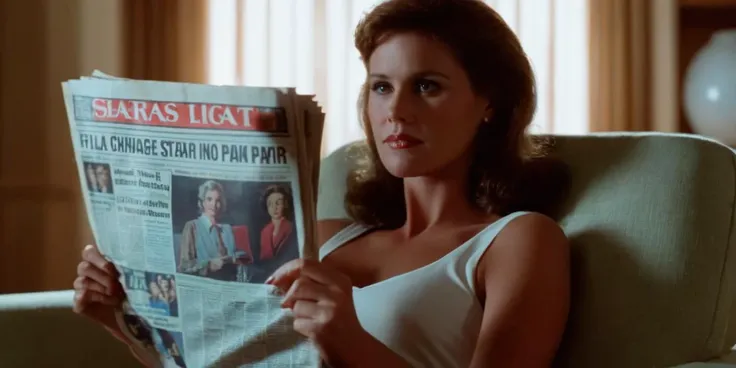 cinematic film still of <lora:cinematic vintage film:1.2>
Diffused Light fill light
1987
a woman sitting in a chair holding a newspaper cinematic vintage film style, shallow depth of field, vignette, highly detailed, high budget, bokeh, cinemascope, moody, epic, gorgeous, film grain, grainy