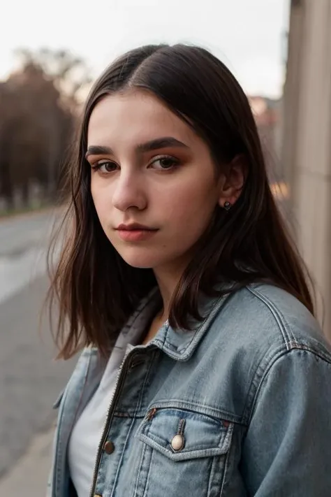 <lora:Sarah:0.8>, full color portrait of a young woman, wearing a jacket, natural light, RAW photo, subject, 8k uhd, dslr, soft lighting, high quality, film grain, Fujifilm XT3, Nikon D850