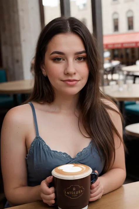 <lora:Sarah:0.8>, full color portrait of a young woman, having coffee at a vintage cafe, soft smile, natural light, RAW photo, subject, 8k uhd, dslr, soft lighting, high quality, film grain, Fujifilm XT3, Nikon D850