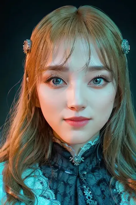 a beautiful empress portrait, blonde hair, perfect blue eyes, with a brilliant, impossible striking big Christmas headpiece, clothes Santa robes, everything Christmas, snow, symmetrical, dramatic studio lighting, rococo, baroque, greens, asian, hyperrealism, closeup, D&D, fantasy, intricate, elegant, highly detailed, digital painting, artstation, octane render, 8k, concept art, matte, sharp focus