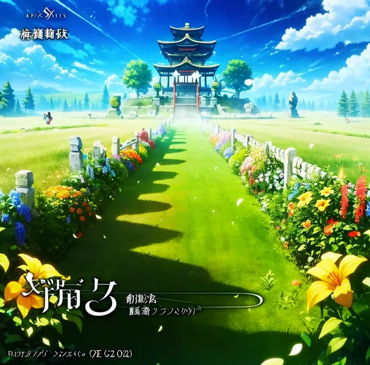 A visual title screen,(((Character is title name))),No characters,Game Title,The title of slow movement in the ancient early period.,Not Japanese anime,