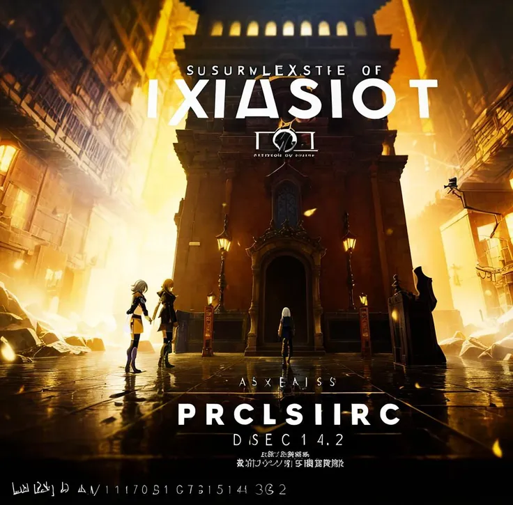 A visual title screen,Anime and Game Styles in the Early Years,masterpiece:1.4,best quality:1.4,high resolution:1.4,optical mixing,This is a cool title,Game Title,The character is the title itself.,Characters are words, not images.,Character Title,Look at the audience,(using subtle shifts in color and tone to create depth and dimension and a sense of craftsmanship and skill:1.3),expansive scenes,