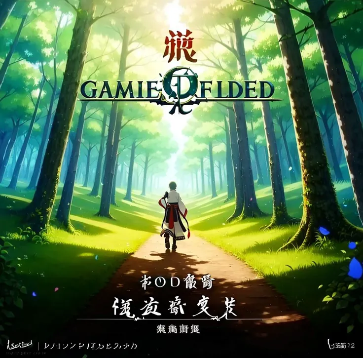A visual title screen,(((Character is title name))),No characters,Game Title,The title of slow movement in the ancient early period.,Not Japanese anime,