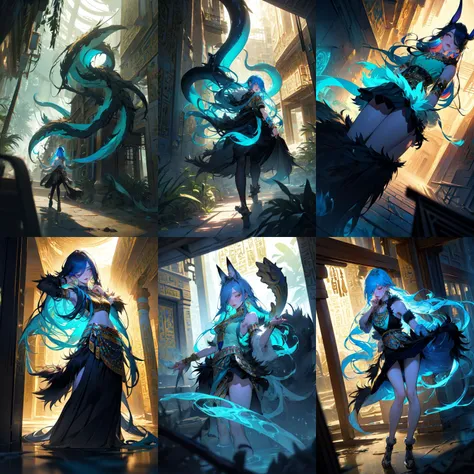 (otherworldly, otherworldly atmosphere, otherworldly appearance), highly insanely detailed, masterpiece, top quality, best quality, highres, 4k, 8k, RAW photo, ((ancient egyptian theme:1.2)), 
(mystical theme), mystical gatmosphere, arcane sanctuaries, otherwordly aura, 
(long_hair, long hair, random colors hair, glowing hair, hair over one eye, long messy hair), 
(eyelashes, eyeliner, eyeshadow, eyelashes, long eyelashes), 
collar, earrings, jewelry, necklace, armlet, 
tentacle, (underwater), nsfw, 
Homestay, Resort, Guest House, 
building, structure, still life, swirling energy, 
action pose, 
drunk, closed eyes, 
abandoned building, shopping mall, overgrown with vegetation, [volumetric fog], cinematic lighting, colorful, 
1girl, outdoors, <lora:Shiomi Matoi:0.8>, (fur \(clothing\):1.4), (fur skirt:1.4), (fantasy world)