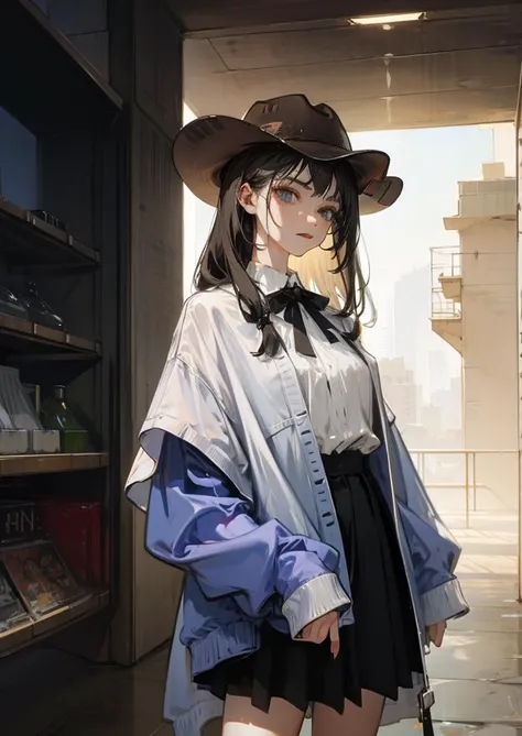 1girl,<lora:Saya-brush strokes:1.1>, cowboy shot, fashion,