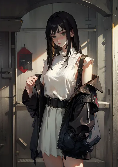 1girl,<lora:Saya-brush strokes:1.1>, cowboy shot, fashion,