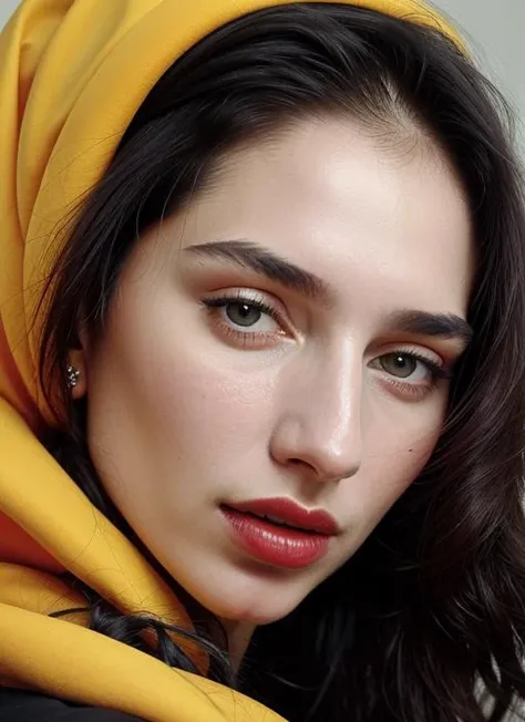 close up portrait of sks woman , by Flora Borsi, style by Flora Borsi, bold, bright colours, ((Flora Borsi)), by Annie Leibovitz, <lora:lora-small-loraine-lna:1>