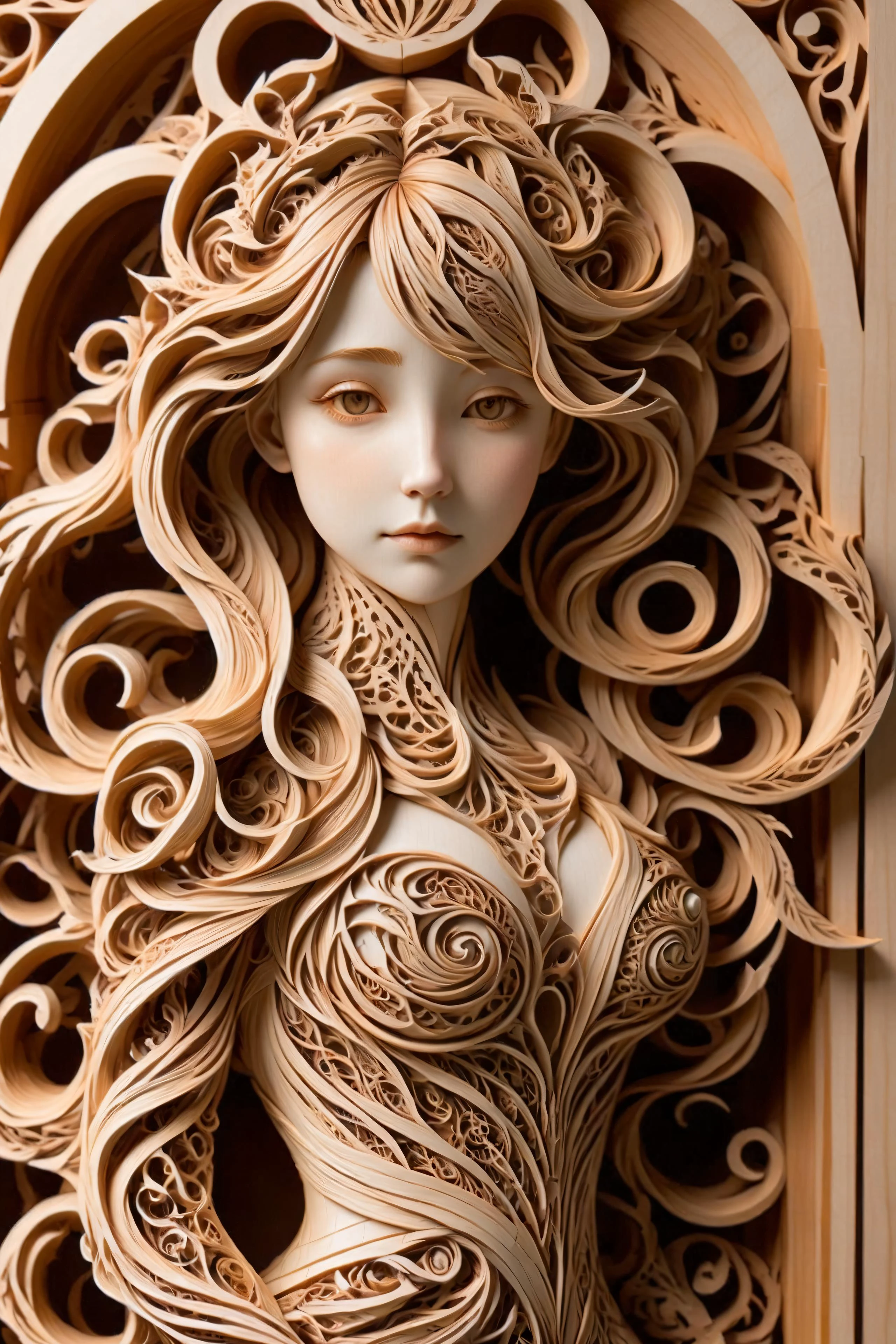 woodfigurez mural of a woman, in the style of aaron horkey, in the style of aphonse mucha <lora:add-detail-xl:1> <lora:woodfigurez:1> <lora:papercut:1> papercut, (masterpiece:1.2), best quality, (hyperdetailed, highest detailed:1.2), high resolution textures, <lora:EnvyBetterHiresFixXL01:1>