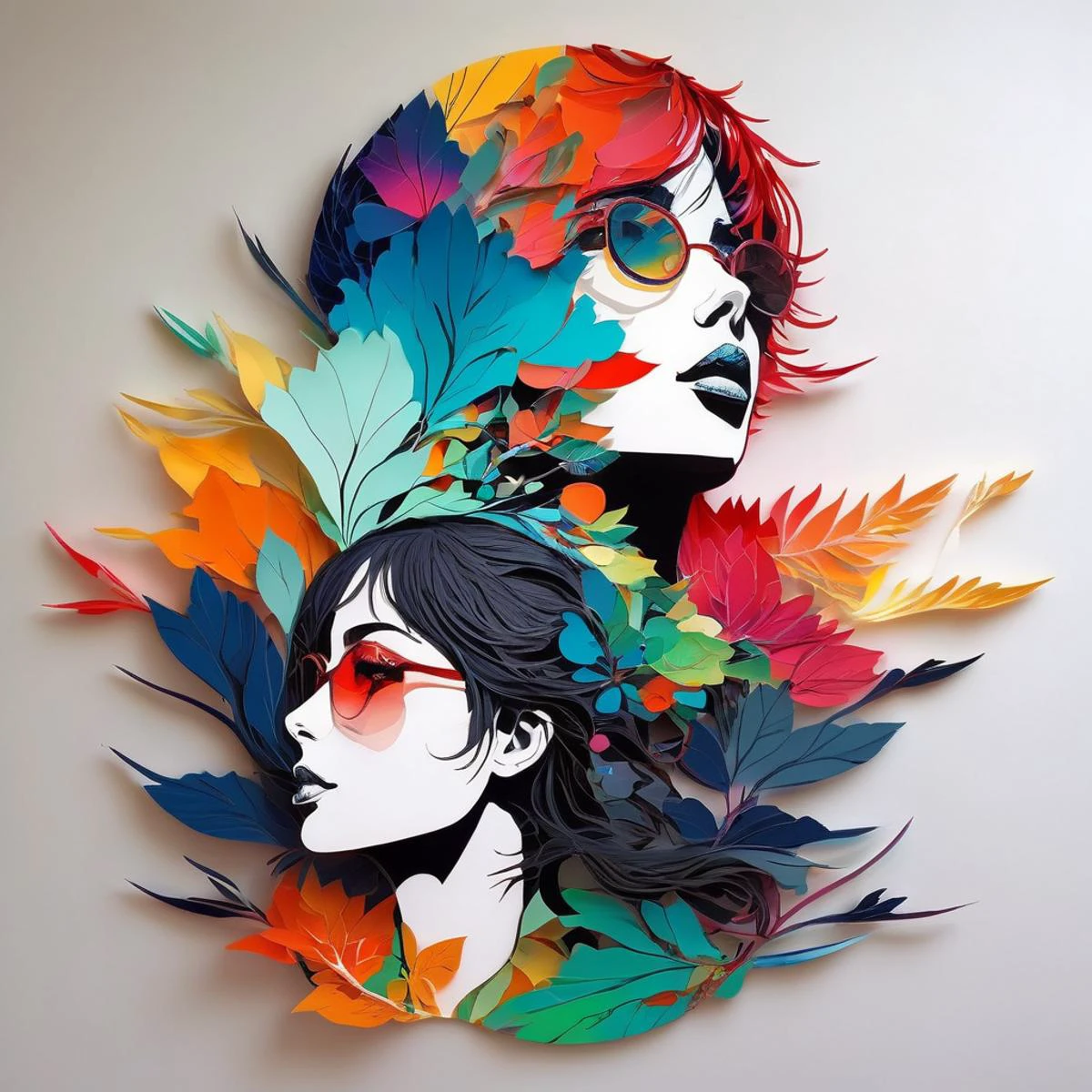papercut, Conrad Roset, breathtaking artwork Epic wide angle illustration of Matrix made out of (opalescent irradiance:1.25) and colorful energy, vibrant, highly detailed, <lora:papercut:0.8> papercut