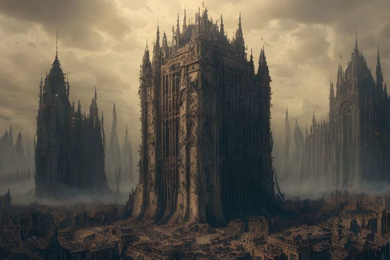 8k, high definition, film pattern, demons attack humans y the dark city fire