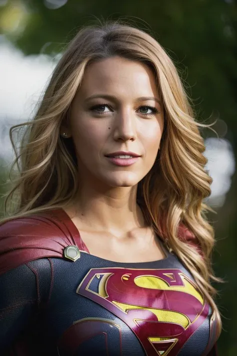 (medium shot), blk, blonde hair, as (Supergirl) with red skirt, floating in the sky, happy, vibrant, horny, sexy, textured skin, goosebumps, cleavage, perfect eyes, (natural lighting), kodakvision color, shot on Arricam LT Camera, bokeh, sharp focus on subject, 50mm <lora:epiNoiseoffset_v2:.2> <lora:BlakeLively-RealVision-V1.0:1.1>