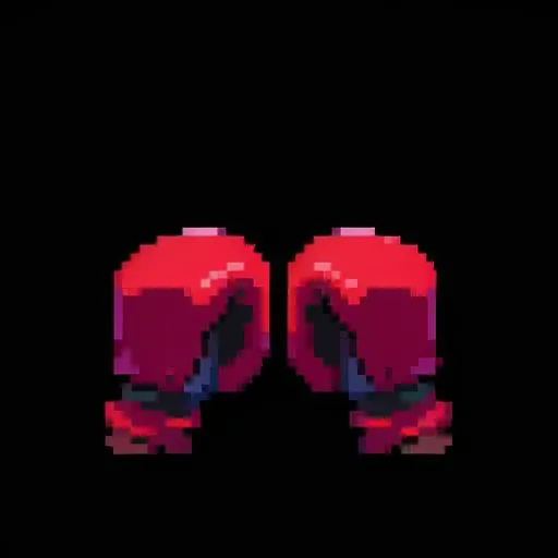 boxing,red Metal gloves,Simple background, pure black background, masterpiece,best,quality,pixel,pixel art,xiansu,xiang su,pixelart,<lora:pixelV1:1>, masterpiece,best,quality