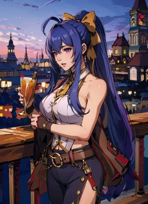 <lora:mai:0.8> mai, outdoors, city, castle, depth of field, <lora:Arcane Style:0.4> <lora:Genshin Impact:0.5>, best quality, masterpiece, absurdres,, woman, adult, aged up, older