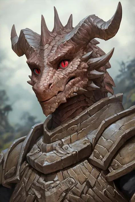 score_9, score_8_up, source_anime, rating_safe, Fantasy, Dragonkin, horns, slit pupils, scales, anthro <lora:RPGDragonkinXL:1>, 1boy, Red eyes, Spiky armor, boots, gloves, Prayer, centered, portrait, Forest, Stone ruins, photorealistic, impressionist painting, Night, up close, detailed face, face focus, full body, solo, looking at viewer, facing viewer,