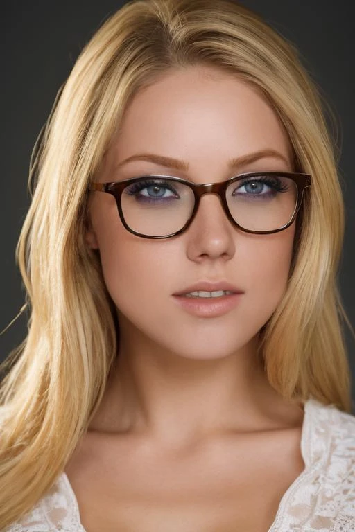portrait photo, stunning,high quality photo, perfect details and textures, highly detailed,looking at camera,front view, perfect lighting, <lora:xxshawna:1>blonde xxshawna with glasses