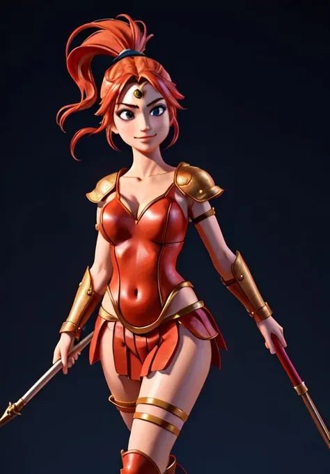 <lora:amazon:0.8>, amazon, 1girl, upper body, smirk, holding spear, pelvic curtain,, (acclaimed, alluring, captivating, exciting, gorgeous, striking:1.3), (highly detailed, high quality:1.3)