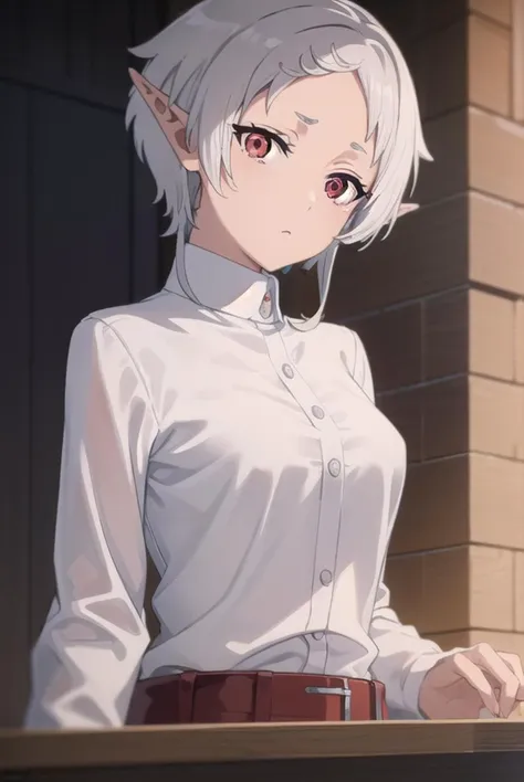 sylphy, <lyco:sylphys2-lyco-nochekaiser:1>, 
sylphy, short hair, ahoge, white hair, pointy ears, (red eyes:1.5), elf,
BREAK long sleeves, boots, pants, uniform, shirt, (white shirt:1.5),
BREAK indoors, library,
BREAK looking at viewer, (cowboy shot:1.5), 
BREAK <lyco:GoodHands-beta2:1>, (masterpiece:1.2), best quality, high resolution, unity 8k wallpaper, (illustration:0.8), (beautiful detailed eyes:1.6), extremely detailed face, perfect lighting, extremely detailed CG, (perfect hands, perfect anatomy),