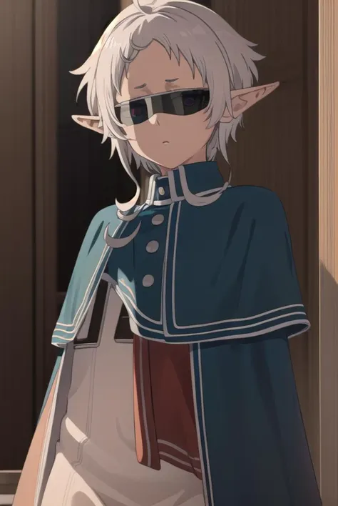 sylphy, <lyco:sylphys2-lyco-nochekaiser:1>, 
sylphy, short hair, ahoge, white hair, pointy ears, (sunglasses:1.5), elf,
BREAK pants, capelet, black pants, cape,
BREAK indoors, library,
BREAK looking at viewer, (cowboy shot:1.5), 
BREAK <lyco:GoodHands-beta2:1>, (masterpiece:1.2), best quality, high resolution, unity 8k wallpaper, (illustration:0.8), (beautiful detailed eyes:1.6), extremely detailed face, perfect lighting, extremely detailed CG, (perfect hands, perfect anatomy),