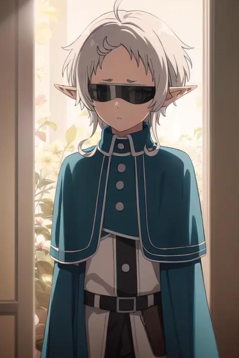 sylphy, <lyco:sylphys2-lyco-nochekaiser:1>, 
sylphy, short hair, ahoge, white hair, pointy ears, (sunglasses:1.5), elf,
BREAK pants, capelet, black pants, cape,
BREAK indoors, library,
BREAK looking at viewer, (cowboy shot:1.5), 
BREAK <lyco:GoodHands-beta2:1>, (masterpiece:1.2), best quality, high resolution, unity 8k wallpaper, (illustration:0.8), (beautiful detailed eyes:1.6), extremely detailed face, perfect lighting, extremely detailed CG, (perfect hands, perfect anatomy),