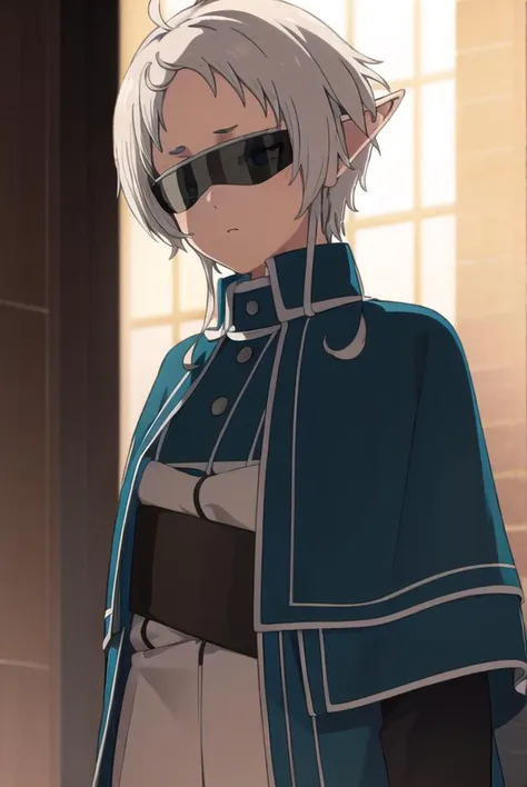 sylphy, <lyco:sylphys2-lyco-nochekaiser:1>, 
sylphy, short hair, ahoge, white hair, pointy ears, (sunglasses:1.5), elf,
BREAK pants, capelet, black pants, cape,
BREAK indoors, library,
BREAK looking at viewer, (cowboy shot:1.5), 
BREAK <lyco:GoodHands-beta2:1>, (masterpiece:1.2), best quality, high resolution, unity 8k wallpaper, (illustration:0.8), (beautiful detailed eyes:1.6), extremely detailed face, perfect lighting, extremely detailed CG, (perfect hands, perfect anatomy),