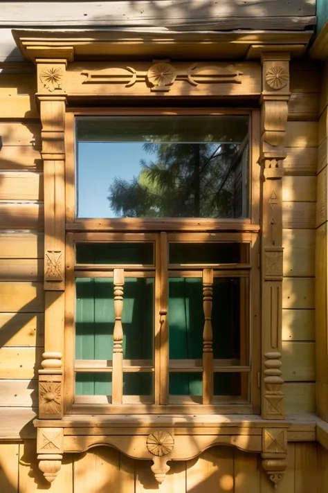 photo of a, window, masterpiece, green, beautiful, carpentry, reflection, frame, wooden, (building:0.9) <lora:nalichniki:0.85>, shadow, intricate, 8k uhd, dslr, soft lighting, high quality, film grain, Fujifilm XT3