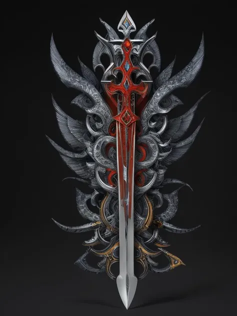 [red:blue:0.5]  knife, (symmetric:1.1),  dark background,  <lora:å¾½ç« 2:1>