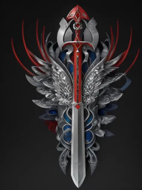 [red:blue:0.5]  knife, (symmetric:1.1),  dark background,  <lora:å¾½ç« 2:1>