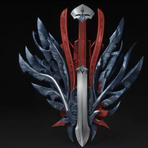 [red:blue:0.5]  knife, (symmetric:1.1),  dark background,  <lora:å¾½ç« 2:1>