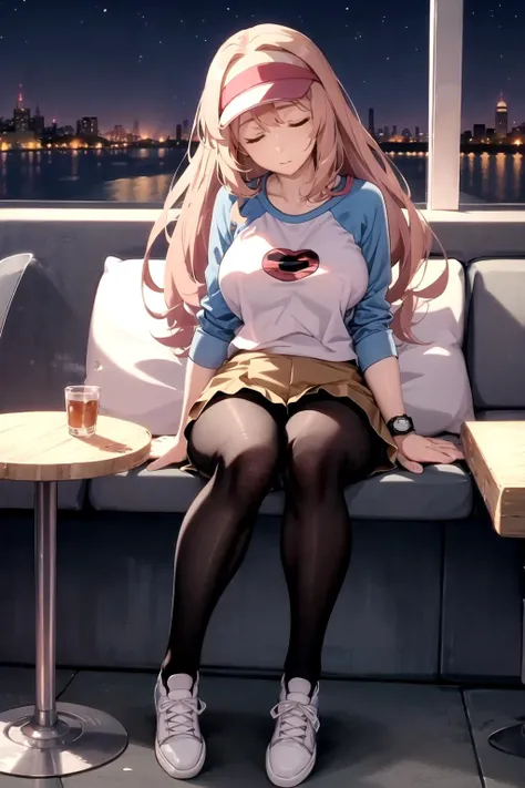 masterpiece, best quality, very aesthetic, absurdres, newest, asymmetrical bangs, tareme, 1girl, solo, blush, drunk, 1girl, solo, young adult, brown hair, long hair, wavy hair, blue eyes, looking at viewer, relaxed expression, casual clothing, lying on a sofa, indoor, living room, full body, wine bottle, alcohol