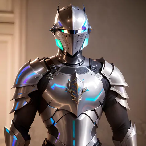<lora:holographicclothing:0.3>, male knight wearing holographic suit of armor, masterpiece, highres, shallow depth of field, sharp focus