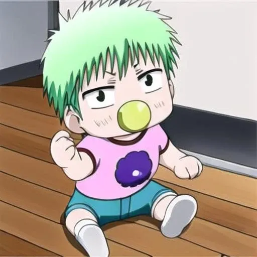 pacifier, baby, bib, green hair, aged down, solo, 1girl, short hair, child, shirt, shorts, socks, sitting <lora:beelzebub:1>
