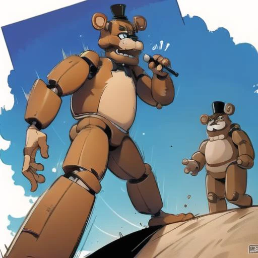 <lora:PepePunchMeme:1> <lora:freddy-05:1> freddy, PepePunchMeme,, masterpiece, best quality