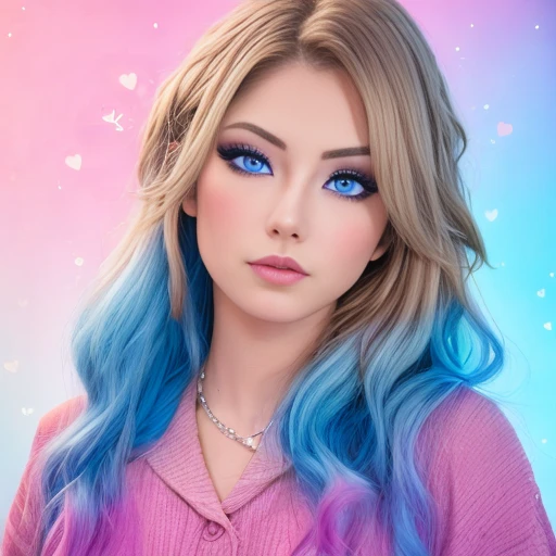 5 feet 1 inch,heart-shaped face ,symmetrical face,high cheekbones,small nose,full lips, and bright blue eyes,eyeshadow,eyeliner,long, loose waves,<lora:Alexa:1>