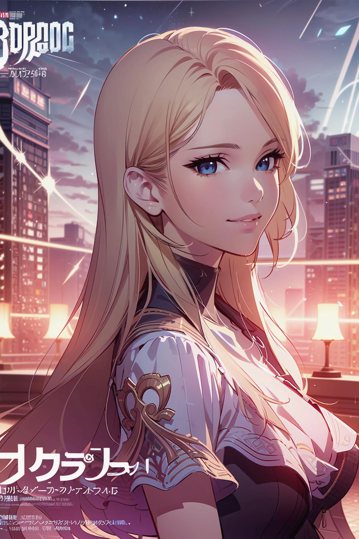 8k high quality detailed,highres,anime,comic,detailed image,
(an illustration of a age girl posing,an illustration of girl,teengirl,magazine_sheet),(magazine_illustration),
(, StellanoxFleuret,1girl,long hair,blue eyes,blonde hair,medium breasts),Genuine Smile,detailed_face,
((arched back):0.8),
((, edgTCloud,a woman wearing a dress made of thunder clouds,wearing edgTCloud):0.85),(,realistic clothing texture,realistic_skin_texture),<lora:StellanoxFleuret:0.7>,<lora:edgThunderCloud:0.9>,<lora:more_details:0.2>